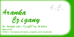 aranka czigany business card